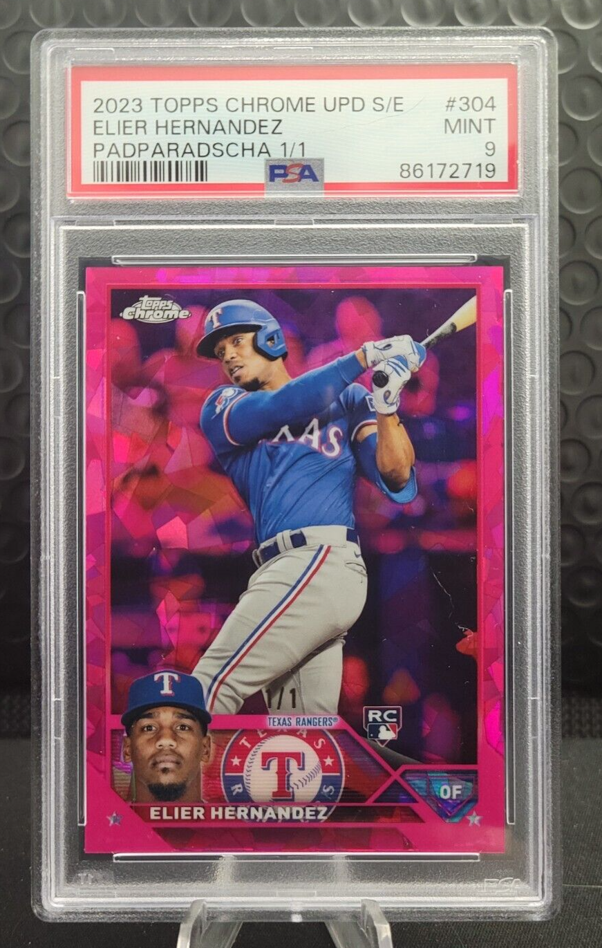 2023 Topps Chrome Sapphire Padparadscha 1/1 Elier Henandez