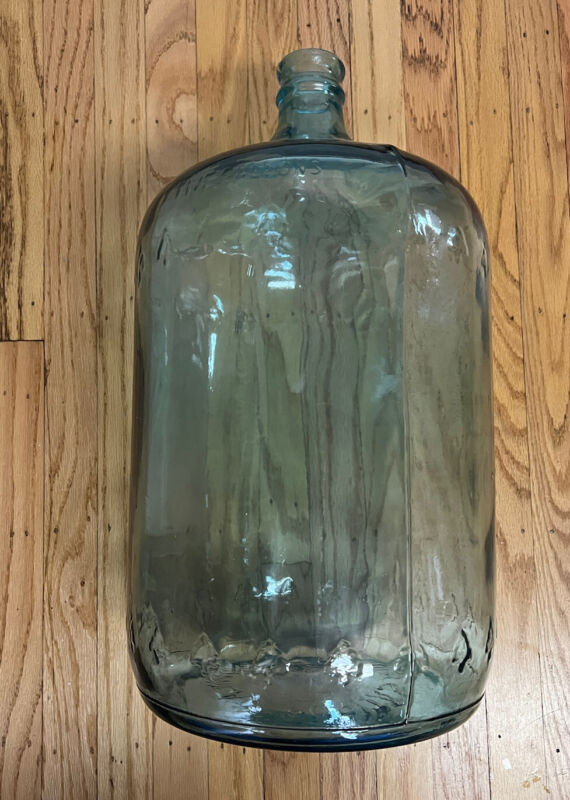 Vintage Arrowhead Puritas Water 5-Gallon Blue Glass Bottle Jug Embossed Emblems