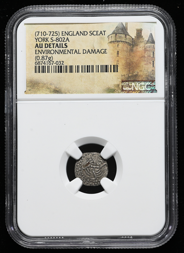 ANGLO-SAXON, York. Silver Sceat, 710-725, S-802A, NGC AU Details