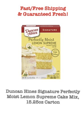 Duncan Hines Signature Perfectly Moist Lemon Supreme Cake Mix, 15.25oz Carton