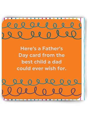 Funny Fathers Day Card Embossed From The Best Child Cheeky Dad Daddy Joke Humour