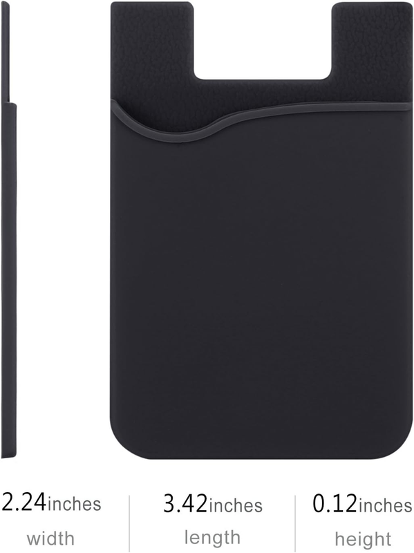 Stick On Phone Card Holder, 6 Pack Silicone Adhesive Card Holder for Back of Pho