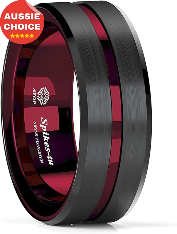 ATOP 8mm Black Tungsten Carbide Comfort Fit Wedding Band Ring Men Jewelry Gift