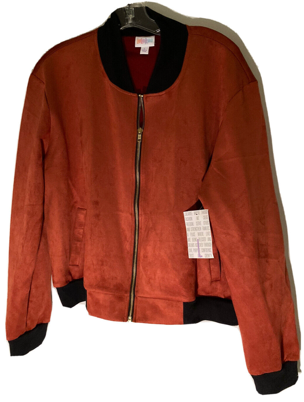 NWT Lularoe Rust Faux Suede Stevie Bomber Jacket L | eBay