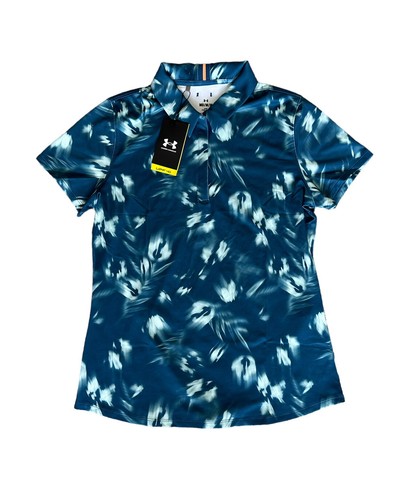 Under Armour Women's Zinger Blur Golf Polo Shirt Blue