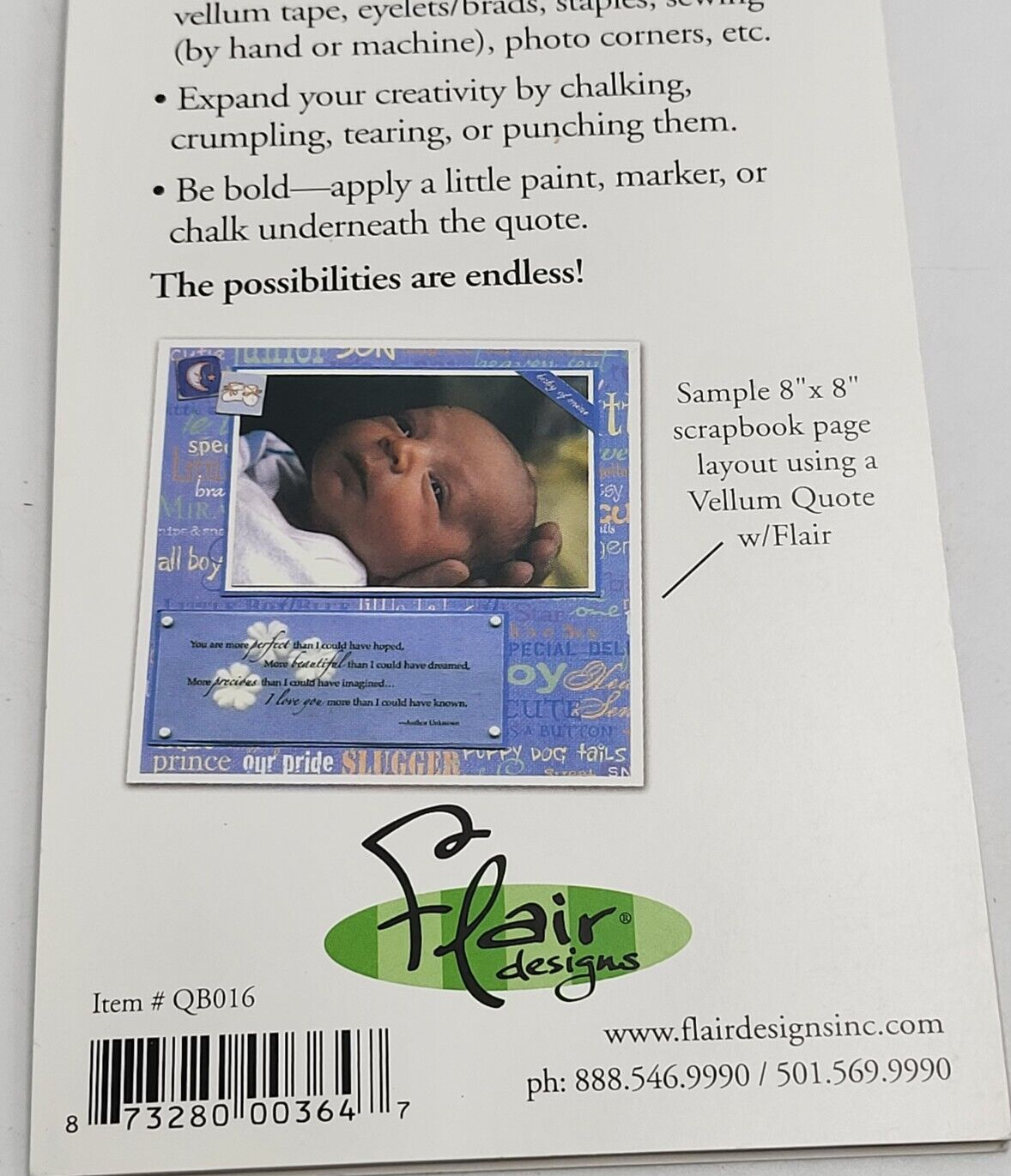 Flair Designs Vellum Quotes Baby Themed 28 Count - New