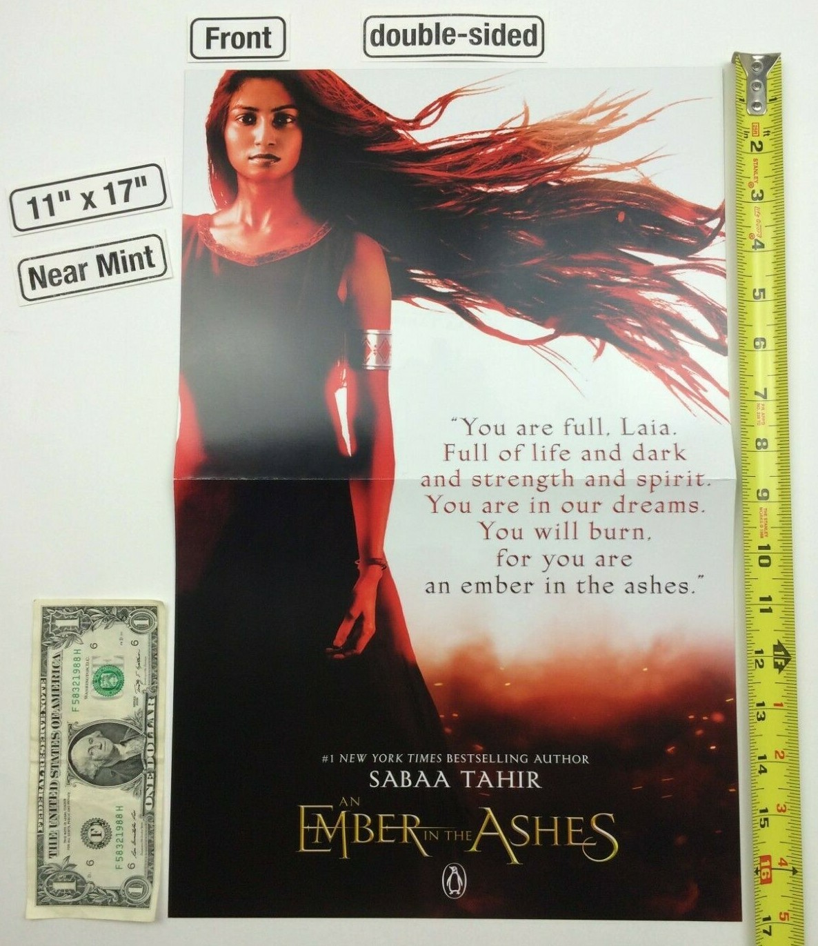 [Lot of 3] Sabaa Tahir Posters 2018 NYCC Ember in the Ashes Torch Against Night