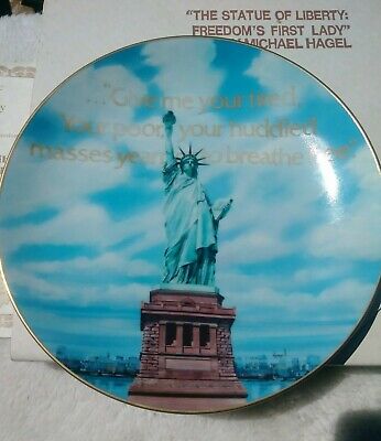 The Statue Of Liberty Freedoms First Lady Michael Hagel First Edition Plate 8.5''