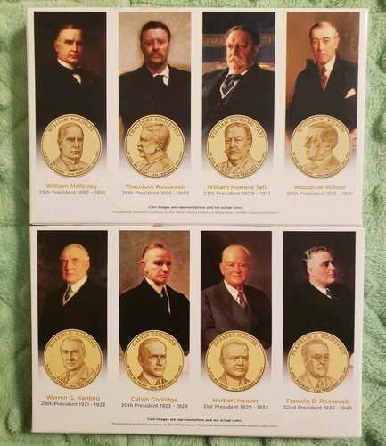 2013 & 2014 Proof Presidential Dollar Mint Sets with Boxes and COA #198
