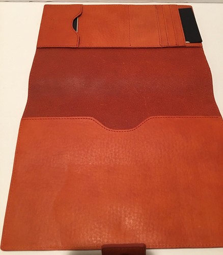 SHINOLA DETROIT IPAD AIR COVER  W/ TAB LEATHER ORANGE JOURNAL BOOK  COLLEGE NEW