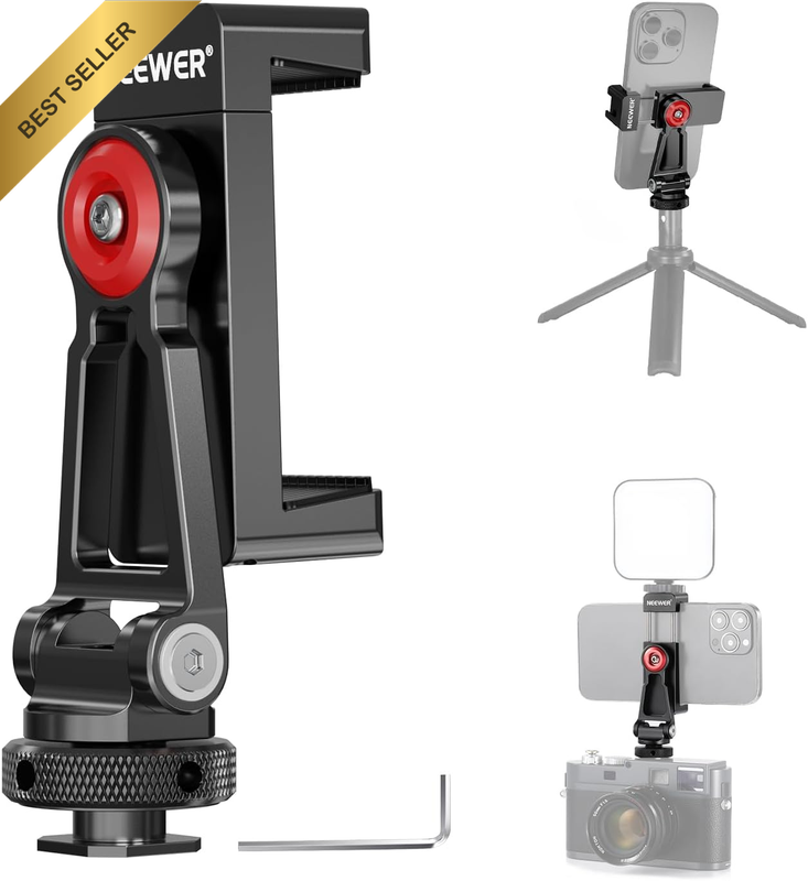 Metal Phone Tripod Mount Cold Shoe Adjustable Holder