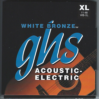 GHS WB-XL White Bronze acoustic guitar strings, Extra Light .011-.048