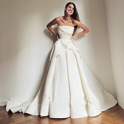 Satin Bride Dresses Wedding Formal Party Gowns Bridal Dress vestidos de novia