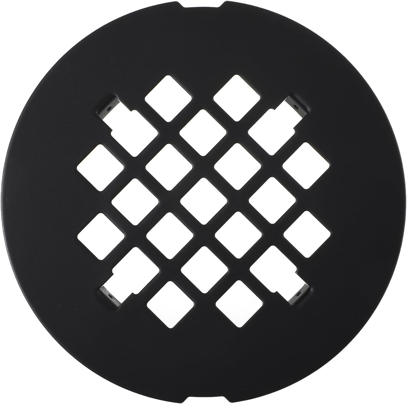 1 Pc Black Snap-In Shower Drain Cover, 4-1/4” Od Snap-In Shower Drains Cover Rep