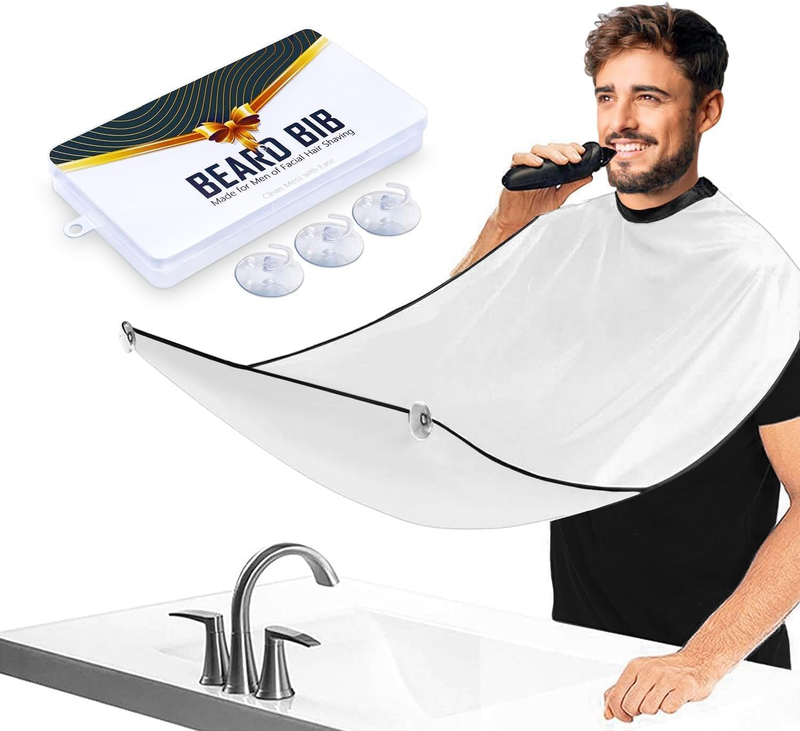 Beard Bib Apron, Hair Catcher Waterproof Non-Stick Grooming Cloth for Shaving, T