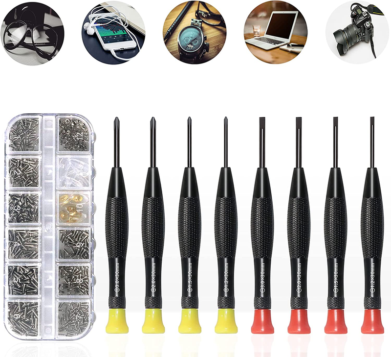 Eyeglass Repair Kit with Glasses Screws - Contains Magnetic Precision Screwdrive