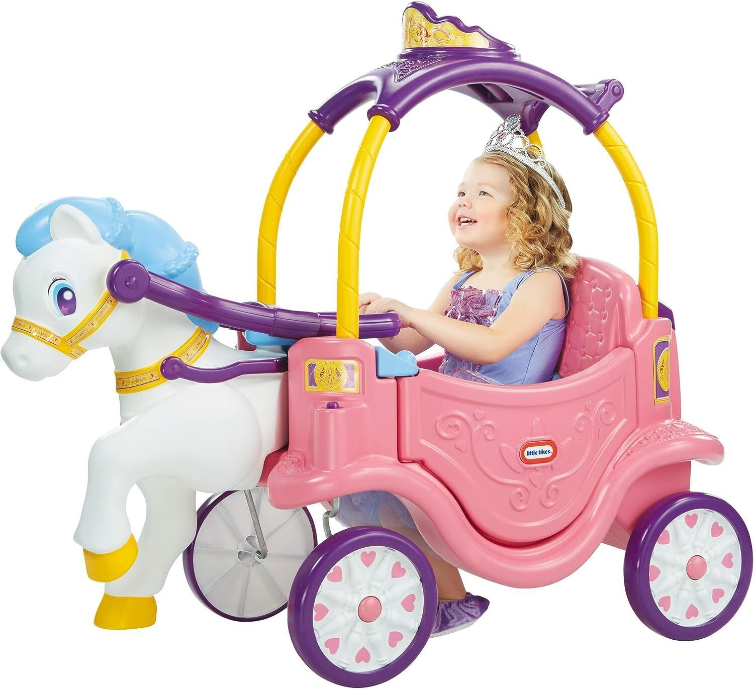 Little Tikes Princess Horse & Carriage - Pink Ride-On, Kids 