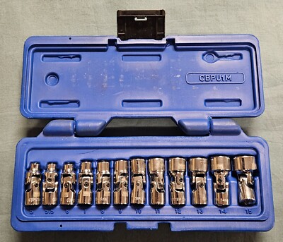 Cornwell CBPU1M 12pc  1/4  Drive bluePOWER Metric Universal Socket Set 6pt Used