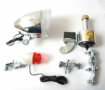 Fahrrad Retro Beleuchtung Set Dynamo Frontlampe Rücklicht Beachcruiser TBL301