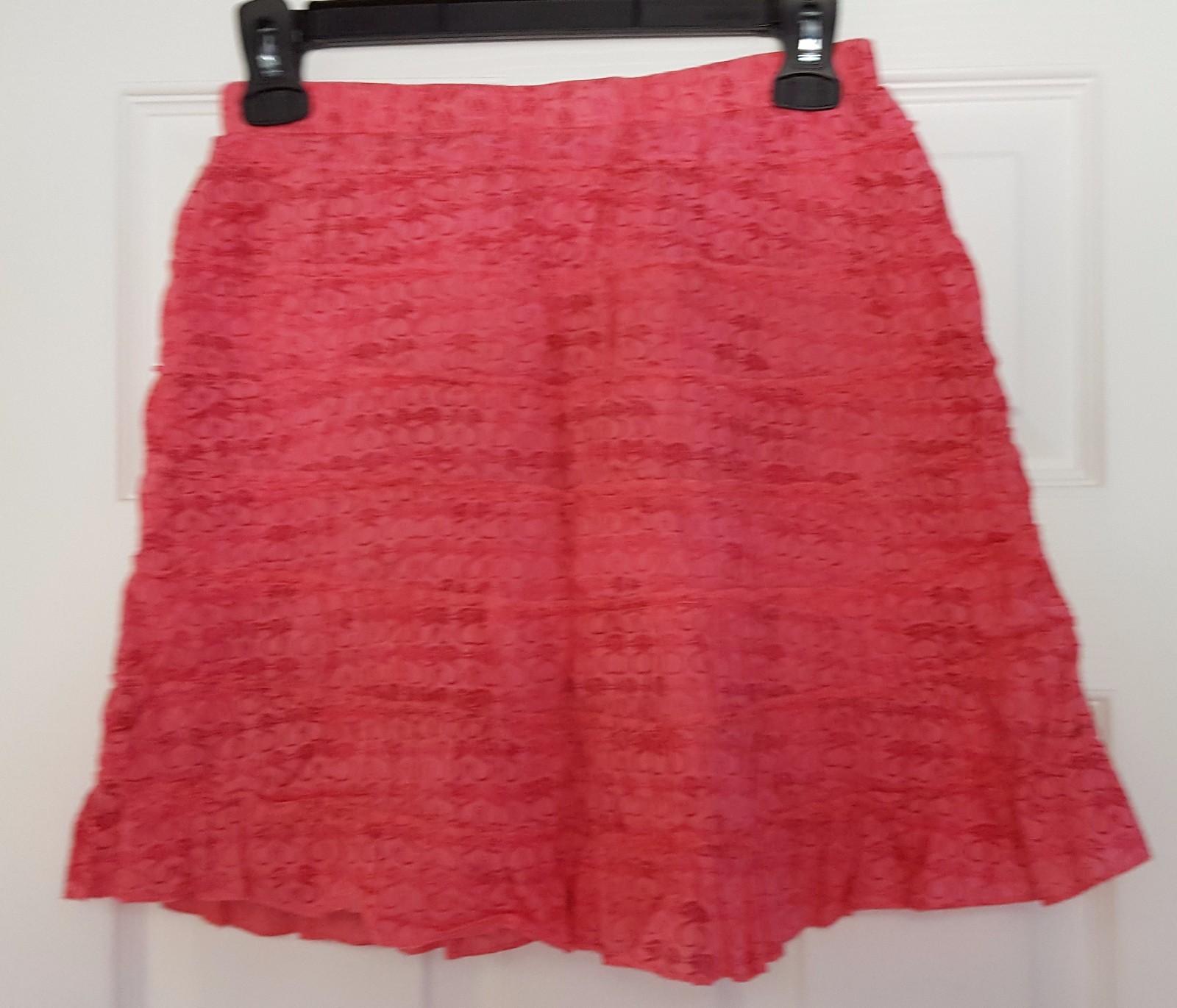 Land's End Kids Girl's Size 12 Skort Dark Pink Patterned Lined and Skirt P18