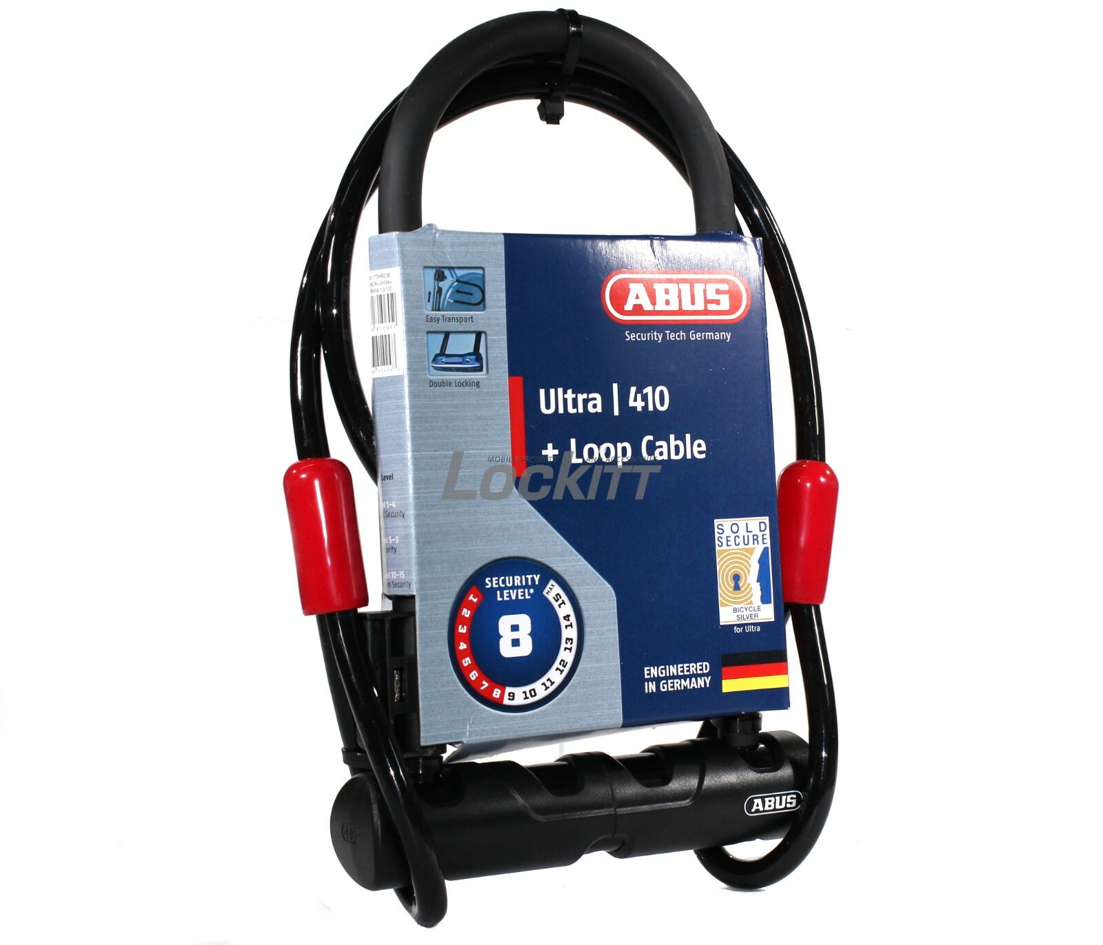 ABUS Ultra 410 U Lock with Cobra Cable 9 inch Shackle 410 ABUS Ultra 410 U Lock with Cobra Cable 9 inch Shackle 410