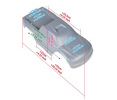 Custom Body Muddy Blue Style for ARRMA GRANITE VOLTAGE 1/10 Cover Shell