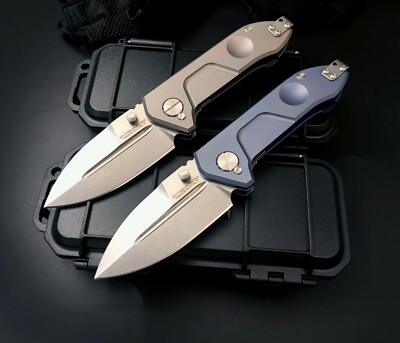 New D2 Steel Blade Full TC4 TITANIUM Handle Survival Pocket Folding Knife DF04