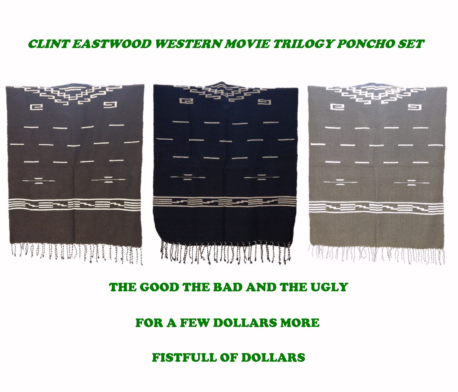 Pre-owned Sharpshooter Clint Eastwood Western Movie Trilogy Poncho Set