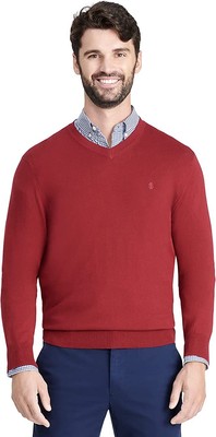 

IZOD мужской однотонный пуловер 12 калибра Big and Tall Premium Essentials с v-образным вырезом, Biking red