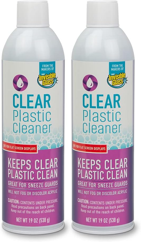 91014-2PK 19-Ounce Screen and Plastic Cleaner Protectant and Polish Anti-Fog and Anti-Static for Plastic Surfaces Touchscreens, Plastic Shields and Guards, Electronics, Pack of 2 , White