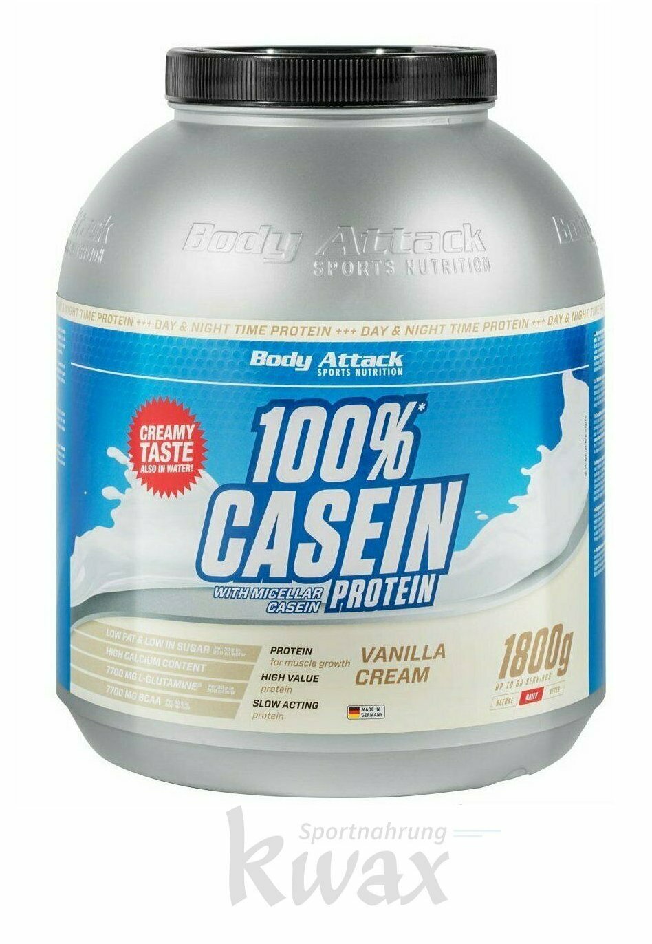 (20,50 €/Kg) Body Attack Casein Protein 1800g 1,8Kg