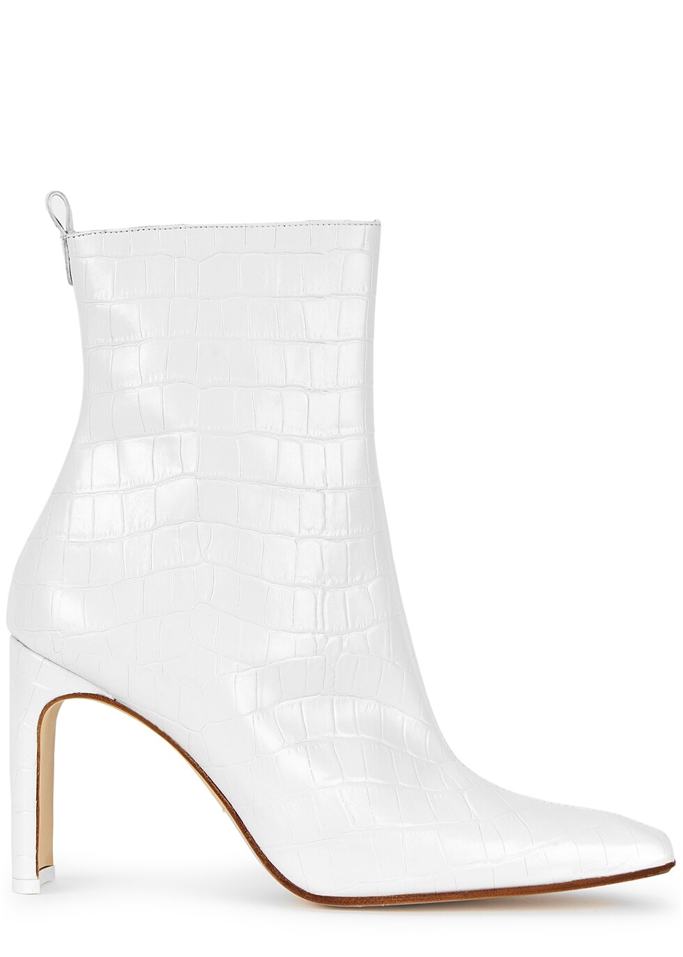 Pre-owned Miista Marcelle White Croc Leather Boots Us 6.5 Eu 37 $435