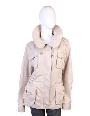 MONCLER Women s Lightweight Beige Cotton Polyester Jacket Size 5