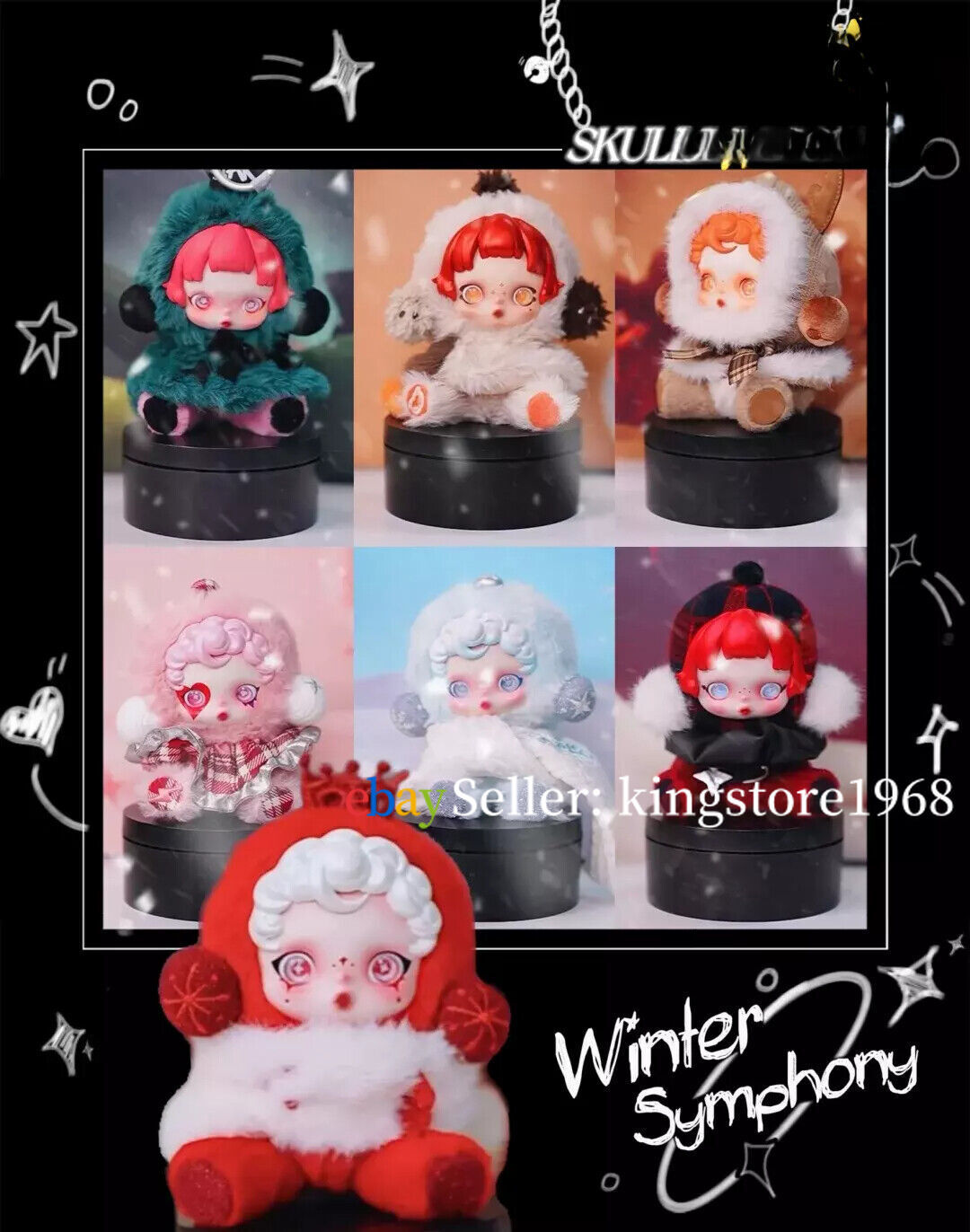 POP MART SKULLPANDA Winter Symphony Series Plush Blind Box POP MART SKULLPANDA Winter Symphony Series Plush Blind Box