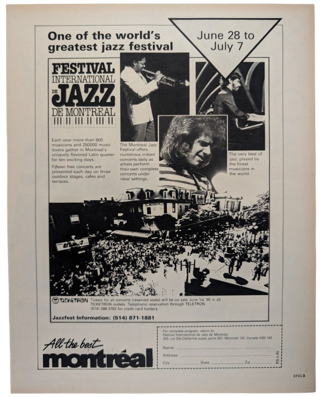 International Jazz Festival Montreal Canada 1985 Rolling