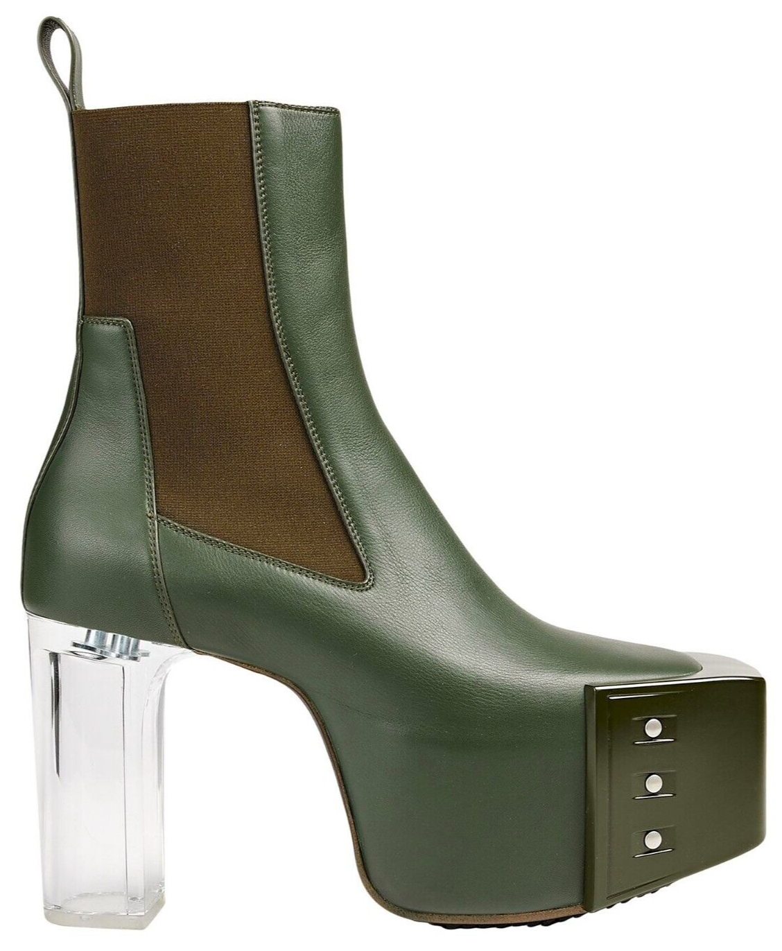 Pre-owned Rick Owens Kiss Beveled Platforms Heeled Leather Pre-owned Rick Owens Kiss Beveled Platforms Heeled Leather