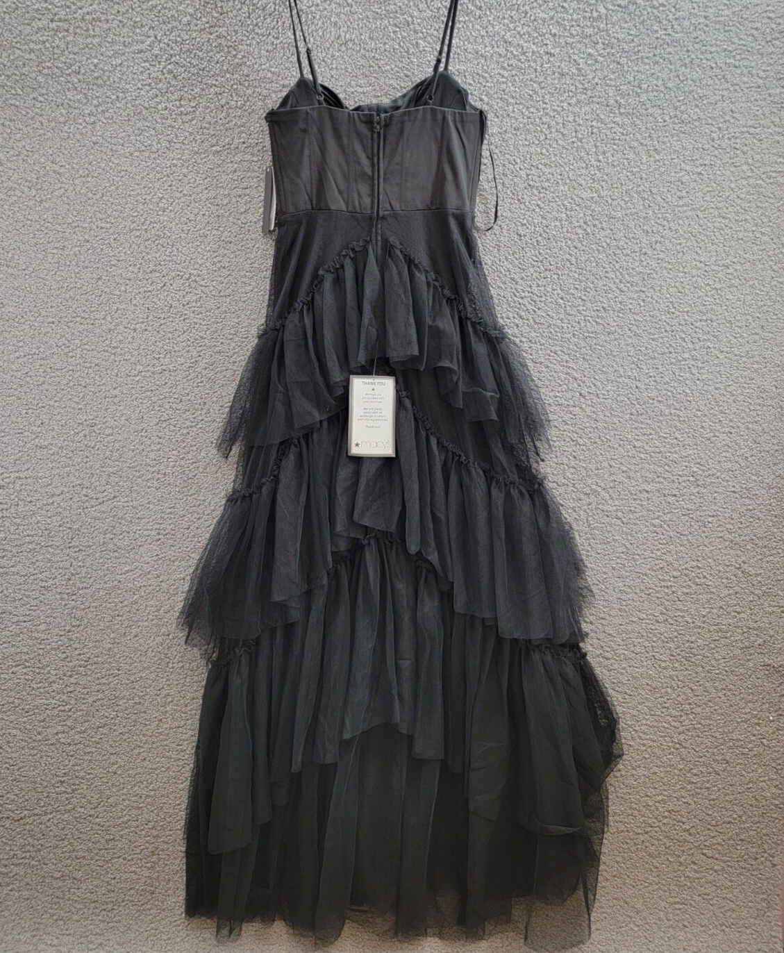 City Studio Corset Top Sweetheart-Neck Tiered-Mesh Gown Juniors' 3/4 Black Zip - Picture 10 of 17