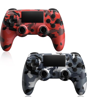 2 Pack Wireless Controller for PS4/Pro/PS3,Wireless Remote Gamepad with 1000mAh