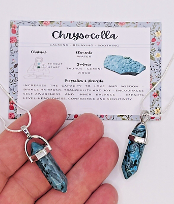 Chrysocolla 2024 crystal necklace