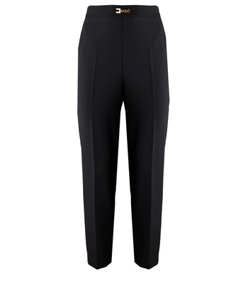 

Elisabetta Franchi Black Cigarette Trousers Woman, Черный, PA01021E2-110