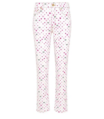 

Chiara Ferragni Rainbow White Straight Fit Jeans Woman Женщина, Белый, 72CBB5R0-ES034-003