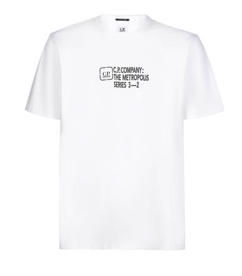 

Cp Company The Metropolis Series Graphic Reverse White T-shirt Man, Белый, 14CMTS205A-006370W-101