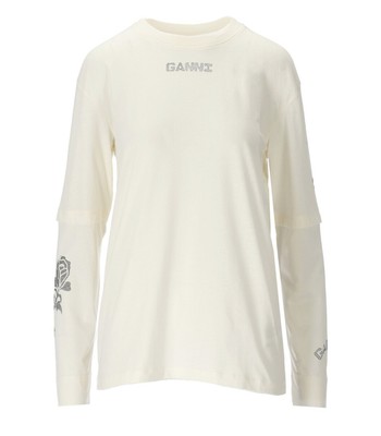 

Ganni Off-white Футболка с длинными рукавами женщина, Белый