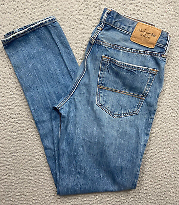 Abercrombie Fitch The A F Skinny Jeans Men s Button Fly 32x32 Medium Wash