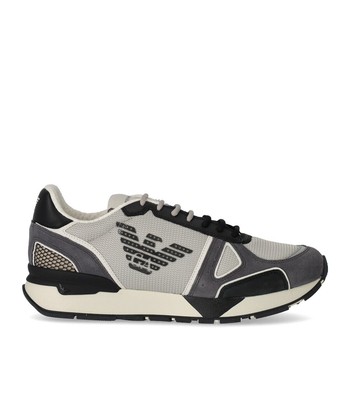 

Мужские кроссовки Emporio Armani Beige Grey с логотипом, Бежевый, X4X289-XM499-S713