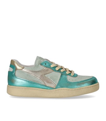 

Женские кроссовки Diadora Heritage Mi Basket Low Metal из свиной кожи, б/у, зеленые, Зеленый, 201-179535-65175