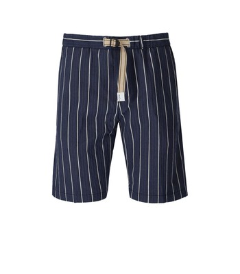 

White Sand Kevin Blue Striped Bermuda Shorts Man, Синий