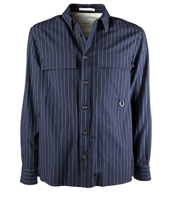 

Paolo Pecora Мужская рубашка в сине-белую полоску, Синий, G052-1500-R611