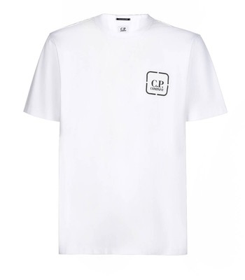 

Cp Company The Metropolis Series Badge Reverse Graphic White T-shirt Man, Белый, 14CMTS201A-006370W-101