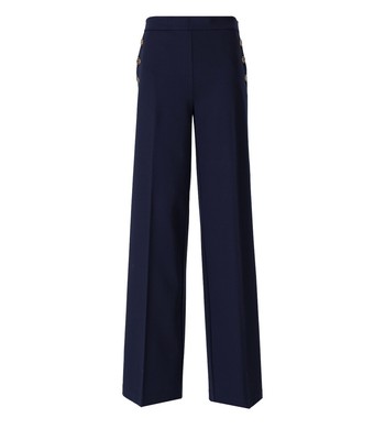 

Женские синие широкие брюки Twinset с пуговицами, Синий, 231TP2182-00384